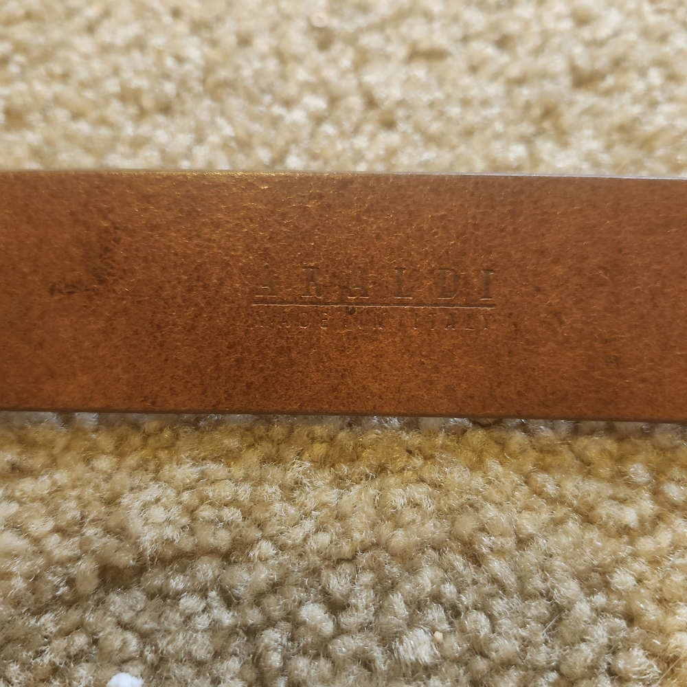 Luxury Premium Italian Leather Brown Belt with Silver Solid Brass Buckle - Picture 8 of 10